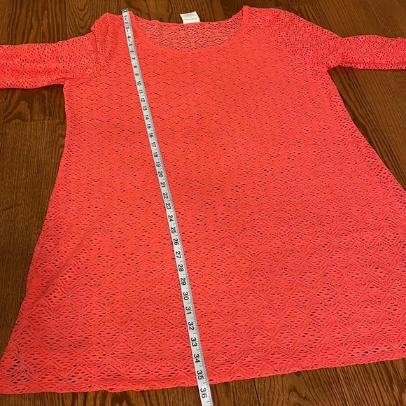 MIRACLESUIT beach cover up dress cut out / stretchy / coral color scoop neck LRG - Picture 9 of 10